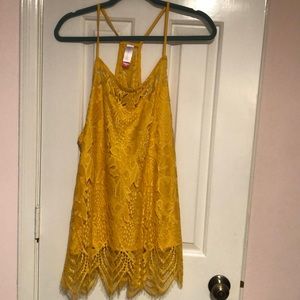 yellow lace tank